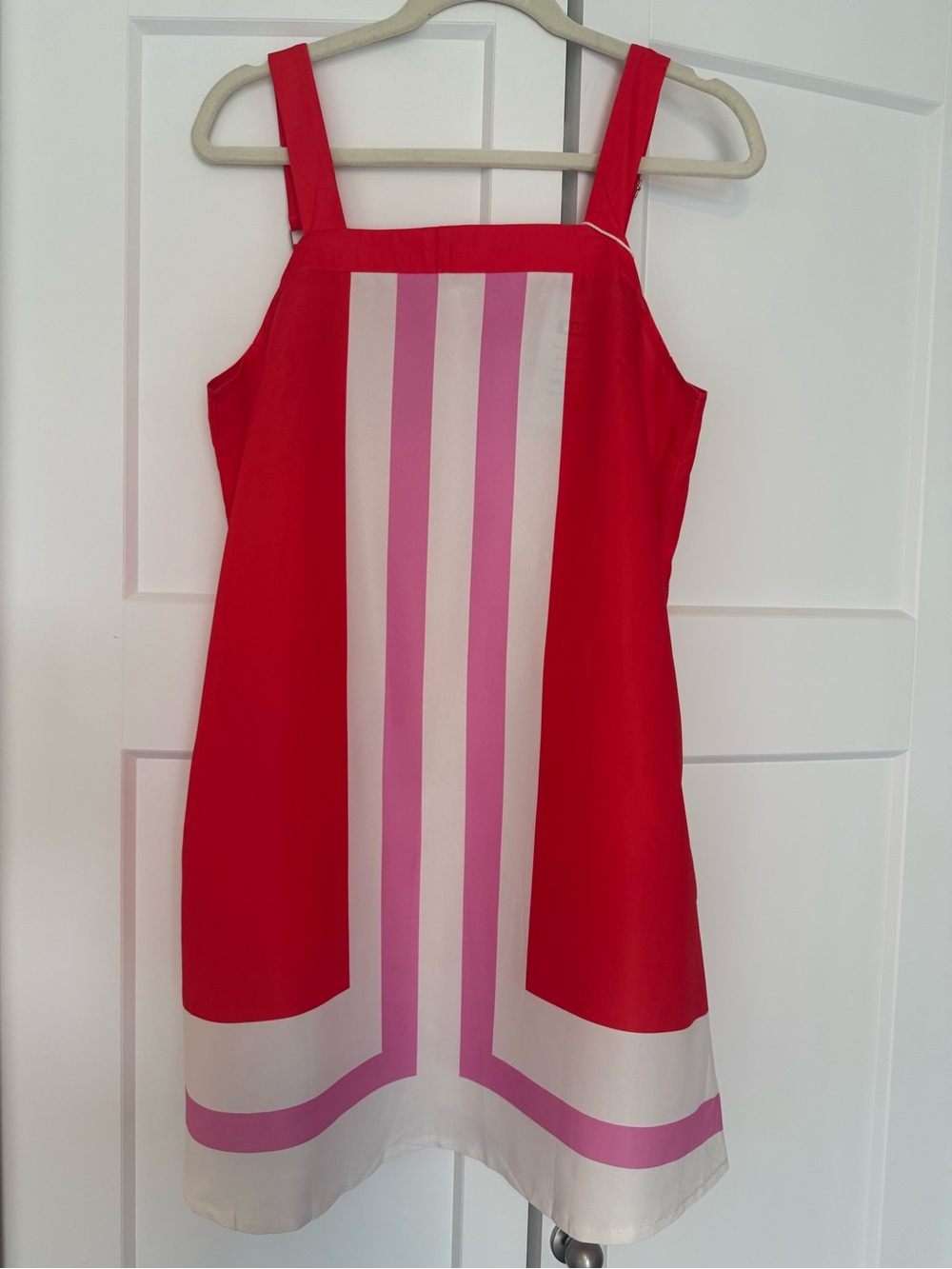 Red and Pink Striped A-Line Sundress